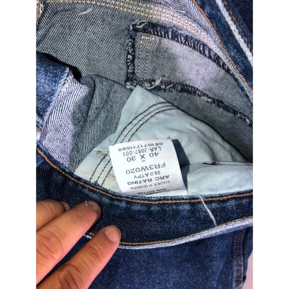 Wrangler Riggs Workwear FR Cat2 2112 Carpenter 40X30 Men’s Y2K Blue Denim Jeans - Picture 5 of 8